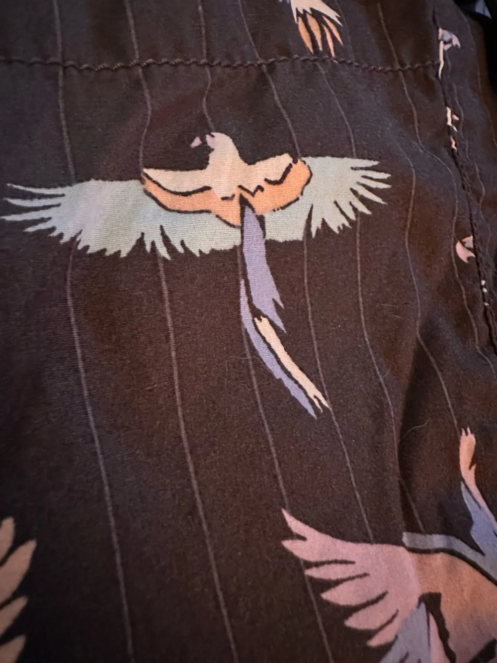 Free People Dress Mini Size 0 Strapless Crane Print Boho Festival Streetwear - Picture 12 of 16